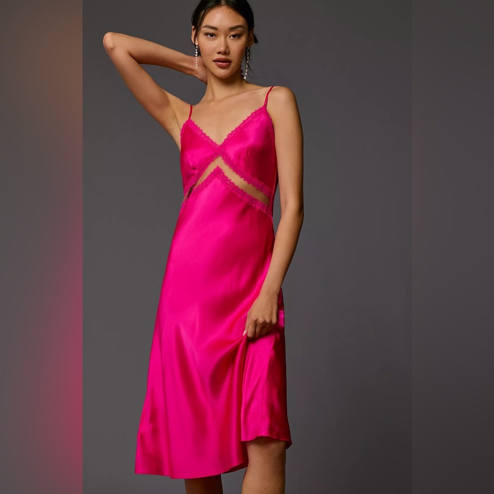 Cami NYC Hot Pink Midi Dress Size XS NWT
